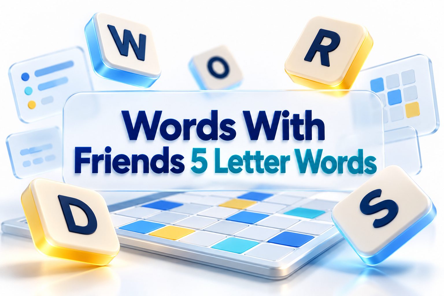 Five-letter word tiles arranged on a word game board